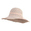 Women's Mix Color Scallop Edge 4" Wide Brim Hat - Grey Pink OSFM