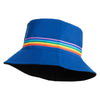 Women's Multi Color Stripe Band Reversible Bucket Hat - Blue OSFM