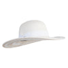 Women's Round Crown Diamond Design 4" Wide Brim Hat - White OSFM