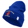 2nd Marine Division Retired Logo Embroidered 12 Inch Solid Knit Cuff Long Beanie Made in USA - Royal-Blue OSFM