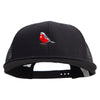 Red Bullfinch Bird Embroidered Big Size Premium Flat Bill Trucker Cap - Black XL-3XL