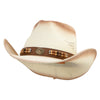 UPF 50+ Brass Concho Ventilated Natural Straw Cowboy Hat