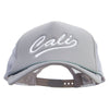 Cali Cursive Embroidered Big Size Big Foam Mesh Truck Cap - Grey XL-3XL