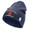 U.S. Marine Corps 2nd Marine Division Symbol Embroidered 8 Inch Solid Knit Short Beanie Made in USA - Navy OSFM