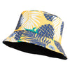 Women's Palm and Pineapple Reversible Bucket Hat - Yellow OSFM