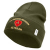 3rd Marine Division Veteran Logo Embroidered 12 Inch Solid Knit Cuff Long Beanie Made in USA - Olive OSFM