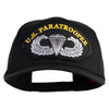 U.S. Paratrooper Patched Solid Cotton Twill Pro Style Cap - Black OSFM