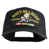 Navy Seabees Vietnam Veteran Patched Solid Cotton Twill 5 Panel Prostyle Snap Cap - Black OSFM
