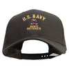 US NAVY Wife Retired Embroidered Big Size Structured Solid Poly Cotton Twill High Profile Prostyle Cap - Olive XL-3XL