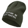 I'd Rather Be Ghost Hunting Embroidered Big Size Cotton Short Beanie - Olive XL-3XL