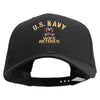 US NAVY Wife Retired Embroidered Big Size Structured Solid Poly Cotton Twill High Profile Prostyle Cap - Black XL-3XL