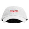 Retro Stripes Embroidered Light Brush Twill Fitted Cap - White OSFM