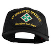 4th Infantry Division Steadfast and Loyal Patched Solid Cotton Twill Pro Style Cap - Black OSFM