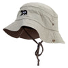 PaPa Bear Embroidered Big Size Talson UV Bucket Hat with Chin Cord - Khaki-Brown XL-2XL