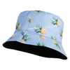 Women's Pineapple Design Reversible Bucket Hat - Blue OSFM