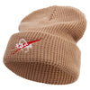 Made in USA NASA Logo Symbol Embroidered Big Stretch Waffle Stitch Cuff Beanie - Sand XL-3XL