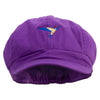 Flying Swallow Embroidered Cotton Elastic Big Size Newsboy Cap - Purple XL-2XL