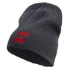 Find Your Way Embroidered Big Size Cotton Short Beanie - Charcoal XL-3XL