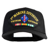 1st Marine Division Vietnam Veteran Patched Solid Cotton Twill 5 Panel Prostyle Snap Cap - Black OSFM