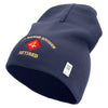 4th Marine Division Retired Symbol Embroidered 8 Inch Solid Knit Short Beanie Made in USA - Navy OSFM