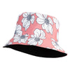 Women's Large Flower Design Reversible Bucket Hat - Pink OSFM