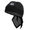 Size Matters Phrase Embroidered Cotton Poplin Biker Style Head Wrap - Black OSFM