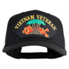 Vietnam Veteran Dragon Patched Solid Cotton Twill 5 Panel Prostyle Snap Cap - Black OSFM