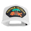 Vietnam Veteran Dragon Patched Solid Cotton Twill 5 Panel Prostyle Snap Cap - White OSFM