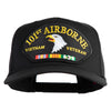 101st Airborne Vietnam Veteran Patched Solid Cotton Twill 5 Panel Prostyle Snap Cap - Black OSFM