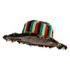 Hand Made Quilted Frayed Brim Hemp Bucket Hat - Rasta OSFM