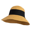 Women's Braided Extra Wide Band 4" Wide Brim Hat - Black OSFM
