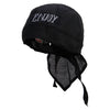 Enjoy Embroidered Cotton Poplin Biker Style Head Wrap - Black OSFM
