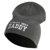 Words of World's Best Daddy Embroidered Big Size Acrylic Short Beanie - Grey OSFM