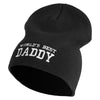Words of World's Best Daddy Embroidered Big Size Acrylic Short Beanie - Black OSFM