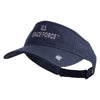 US Space Force Grey Letter Design Embroidered Pro Style Cotton Twill Washed Visor - Navy OSFM