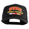 USMC Combat Veteran Patched Solid Cotton Twill 5 Panel Prostyle Snap Cap - Black OSFM