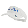 US Air Force Navy Letter Design Embroidered Pro Style Cotton Twill Washed Visor - White OSFM