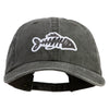 Fish Bone Patched Unstructured Pigment Dyed Cotton Cap - Black OSFM