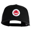 Fire Bowser Iron on Patched Five Panels Pro Style Trucker Mesh Cap - Black OSFM