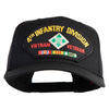 4th Infantry Division Vietnam Veteran Patched Solid Cotton Twill 5 Panel Prostyle Snap Cap - Black OSFM