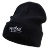 Rebel Embroidered Big Size Acrylic Long Beanies - Black XL-3XL