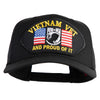 Vietnam Vet Pow Mia and Proud of It Patched Solid Cotton Twill 5 Panel Prostyle Snap Cap - Black OSFM