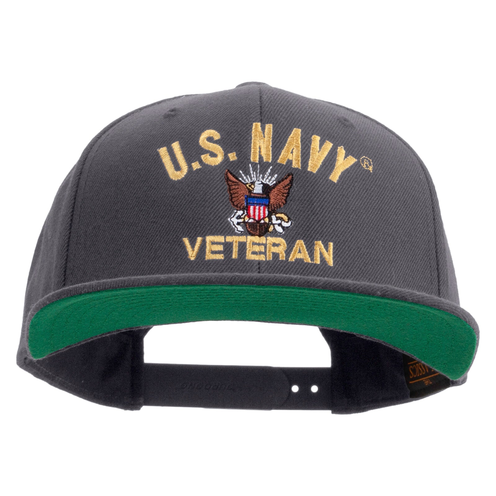 Licensed US Navy Veteran Embroidered Wool Blend Prostyle Snapback Cap ...
