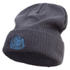 Hand Drawn Snail Shell Embroidered Big Size Cuff Long Beanie - Charcoal XL-3XL