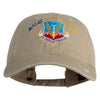 Air Combat Command Veteran Embroidered Washed Solid Pigment Dyed Cotton Twill Brass Buckle Cap - Khaki OSFM