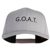 Bold G.O.A.T. Text Embroidered Solid Cotton Twill Pro Style Cap - Grey OSFM