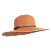 UPF 50+ Women's Beige Tweed Edges 4" Flat Wide Brim Hat - Orange Tweed OSFM