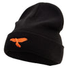 Falcon Silhouette Embroidered Big Size Acrylic Long Beanie - Black XL-3XL