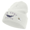 Licensed US Army Aviation Embroidered 12 Inch Long Knitted Beanie - White OSFM
