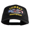 Combat Infantryman Patched Solid Cotton Twill Pro Style Cap - Black OSFM